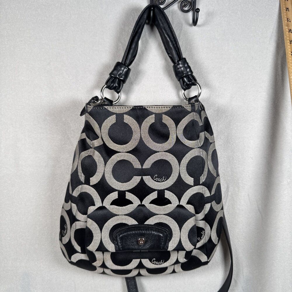 COACH Signature Logo Black C's Handbag Shoulder Purse No.L0993-14753